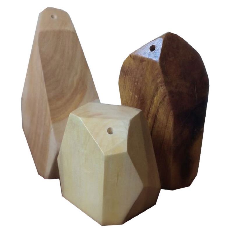 نمکدان چوبی مدل چند ضلعی کد 01 مجموعه 3 عددی