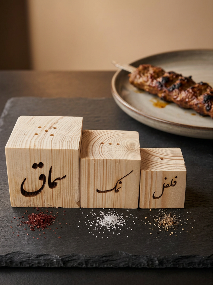 نمکدان پله ای سه تایی طرح نمونه